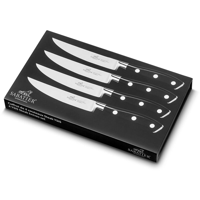 Coffret 4 couteaux à steaks 11,5cm Lion Sabatier 910284 - noir argent