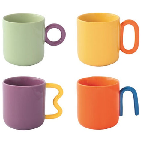 Coffret 4 Mugs 35 Cl Bicolore - Creative - Easy Life