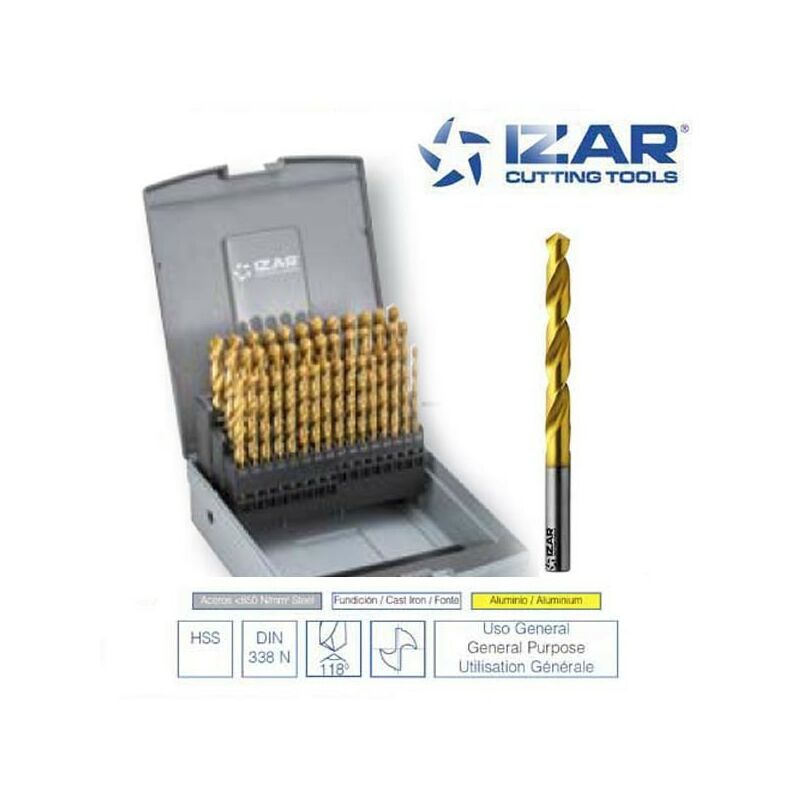 Izar - coffret 41 forets hss-tin de 6 à 10 mm par 0.10 mm