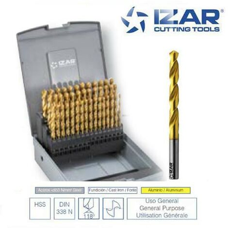 coffret 41 forets HSS-TIN Izar de 6 à 10 mm par 0.10 mm
