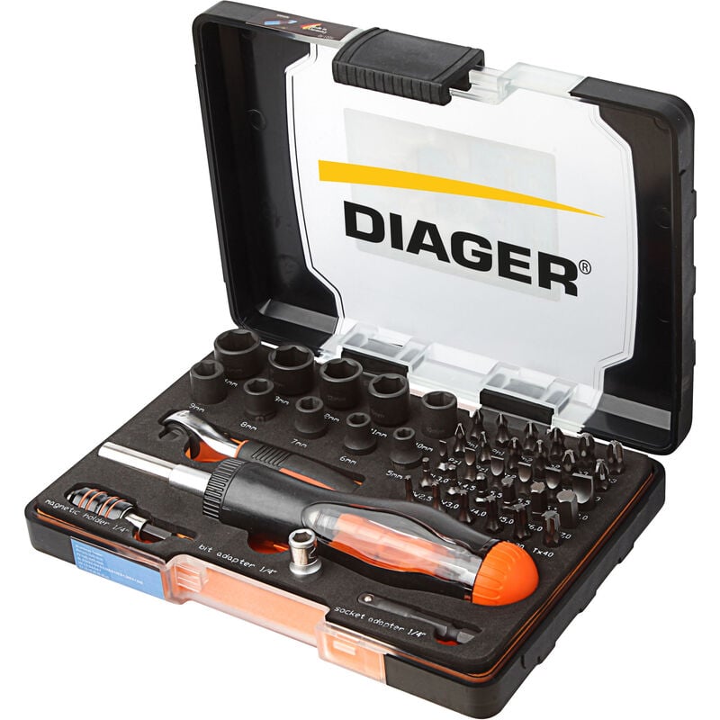 Diager - Coffret de 45 embouts torsion - U644C