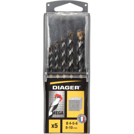 Coffret 5 forets béton MEGA attachement cylindrique - 211C