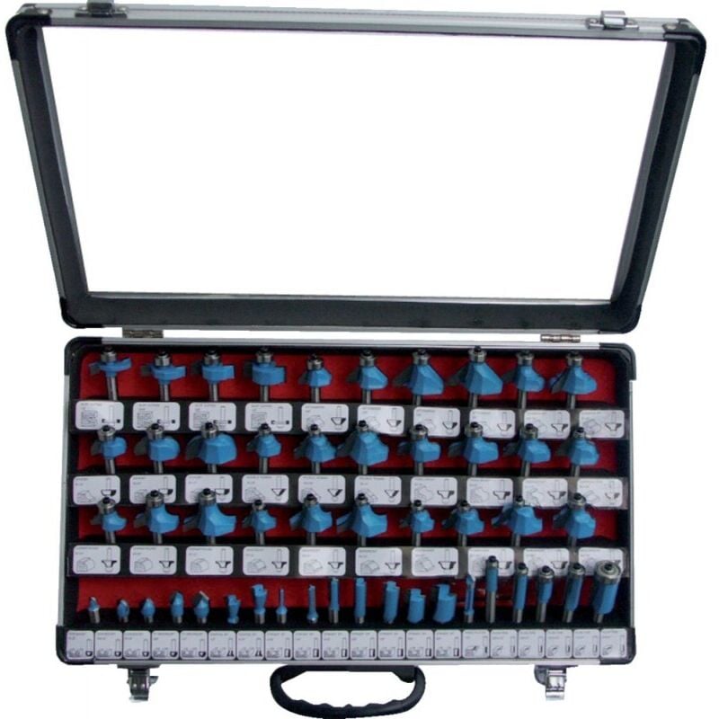 Fisch - Coffret 50 fraises carbure queue 8 mm pour defonceuse