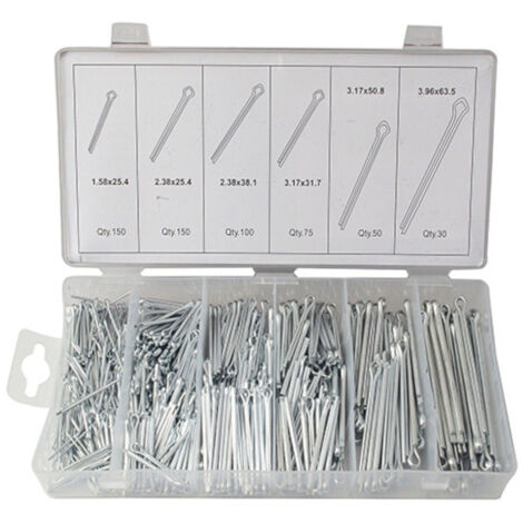 Coffret 555 PCS Goupilles Fendues D. 1,58 à 3,96 mm en Acier Zingué - 833076 - Beast