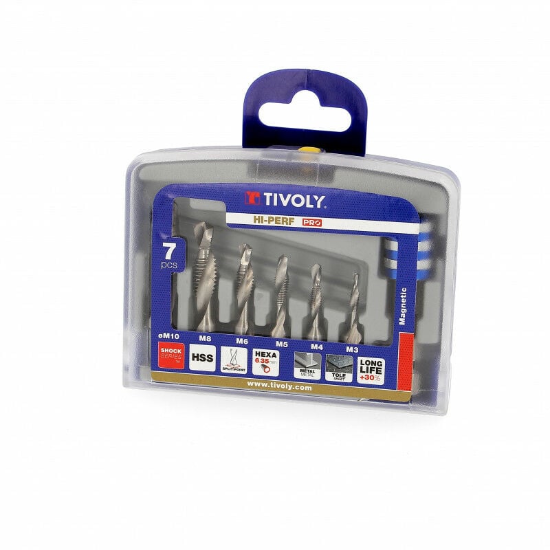 Tivoly - Coffret 6 Forets Taraudeur Fraiseur Combiné