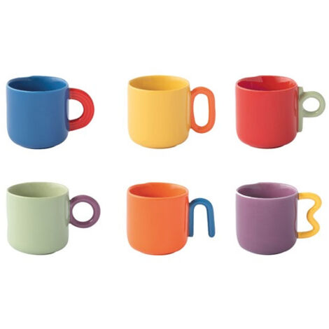 Coffret 6 Tasses à Café 10 Cl Bicolore - Creative - Easy Life