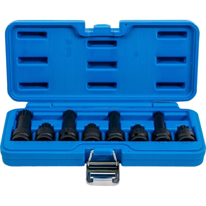 Jeu de douilles à embouts à choc 12,5 mm (1/2') Denture multiple intérieure (pour xzn) M12 - M18 8 pièces