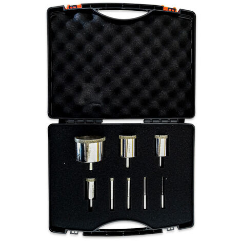 Coffret 8 trépans diamantés perceuse Ø 6-8-10-12-28-35-43-68 mm - 251955 - EDMA