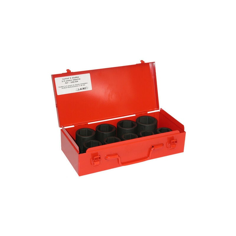Lacme - Coffret 9 douilles 3/4 pro/ind