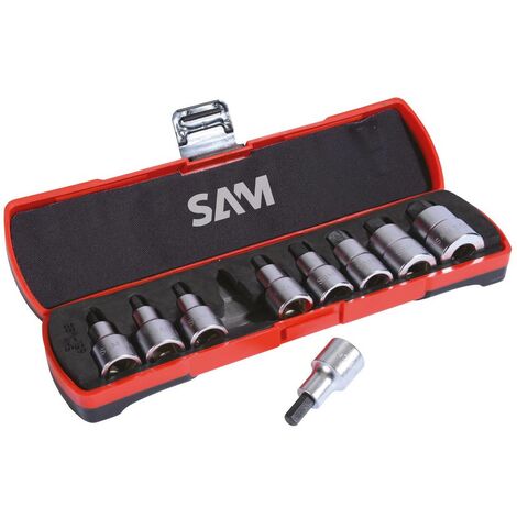 Coffret 9 douilles tournevis 6 pans 1/2 SAM OUTILLAGE - SCJ9BOX