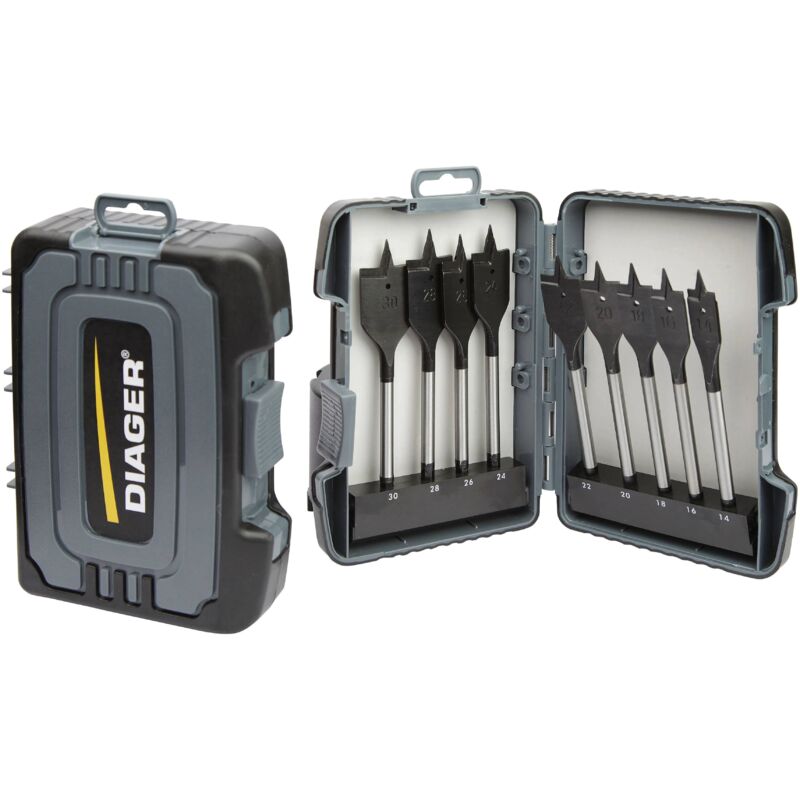 Malette Meches plates bois 9 pièces Diager 925C