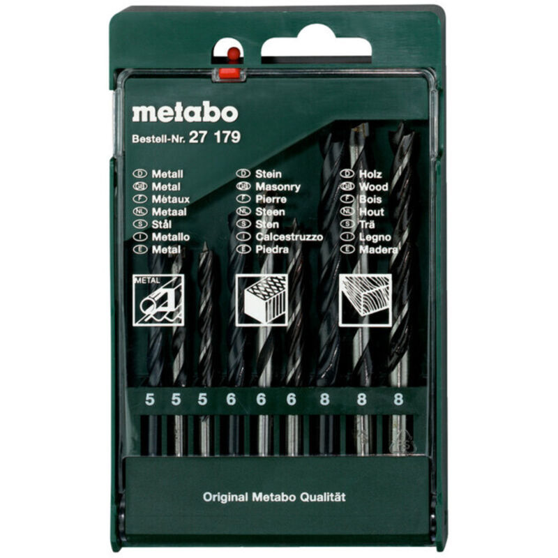 Metabo Coffret avec assortiment de forets 9 pcs