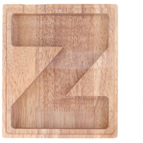 Coffret à Argent Personnalisé en Forme de Lettre en Bois Transparent pour Enfants