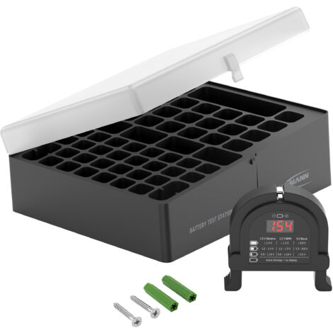Coffret à batteries ANSMANN avec testeur d’accus AAA micro, AA Mignon & bloc 9V