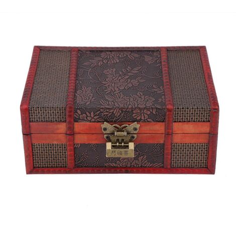 Coffret à bijoux classique en bois avec serrure