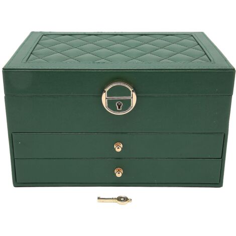 Coffret à bijoux grande capacité, boîte de rangement à double compartiment pour colliers et boucles d'oreilles. Organisateur