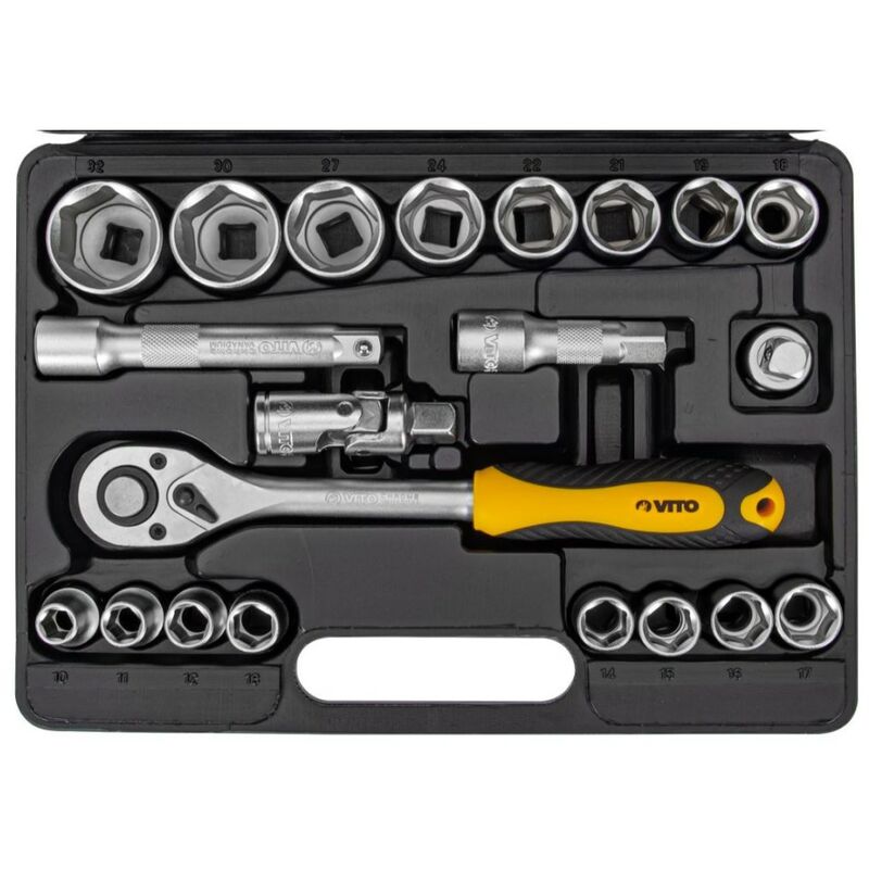 Coffret à douilles 21 pièces 1/2 " Chrome vanadium VITO
