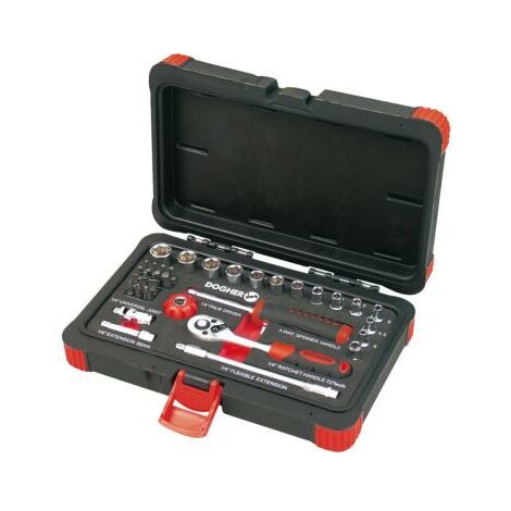 Coffret à douilles hexagonales 34 pièces Emmanchement 1/4