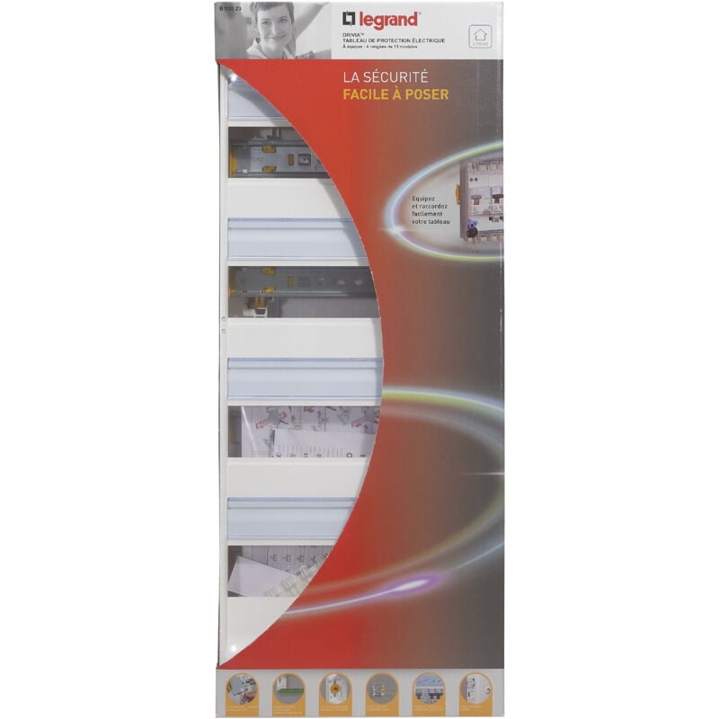 Coffret à équiper - 4 rangées 13 modules - 625x250x103,5mm - avec borniers - Legrand