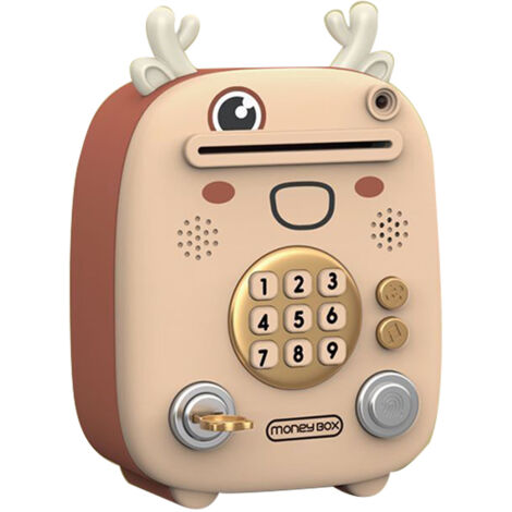 Coffret à monnaie électronique avec reconnaissance faciale et empreinte digitale pour enfants - Petit cerf