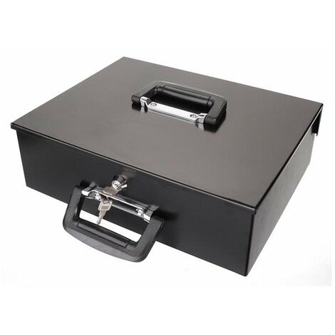 Coffret à monnaie - plateau à monnaie euro amovible - noir - 27.5 x 35.5 x 10 cm