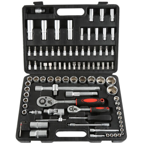 Coffret à outils avec 94 Pièces Tournevis Mallette à outils à cliquet / écrou Noir