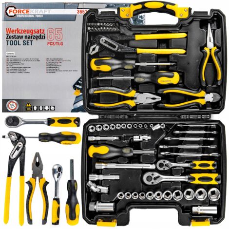 Coffret à outils FORCEKRAFT grand format 65 pièces + mallette