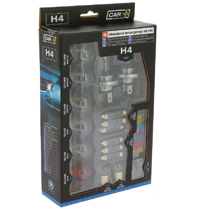 Carplus - Coffret ampoules de remplacement H4+18 ampoules +12 fusibles