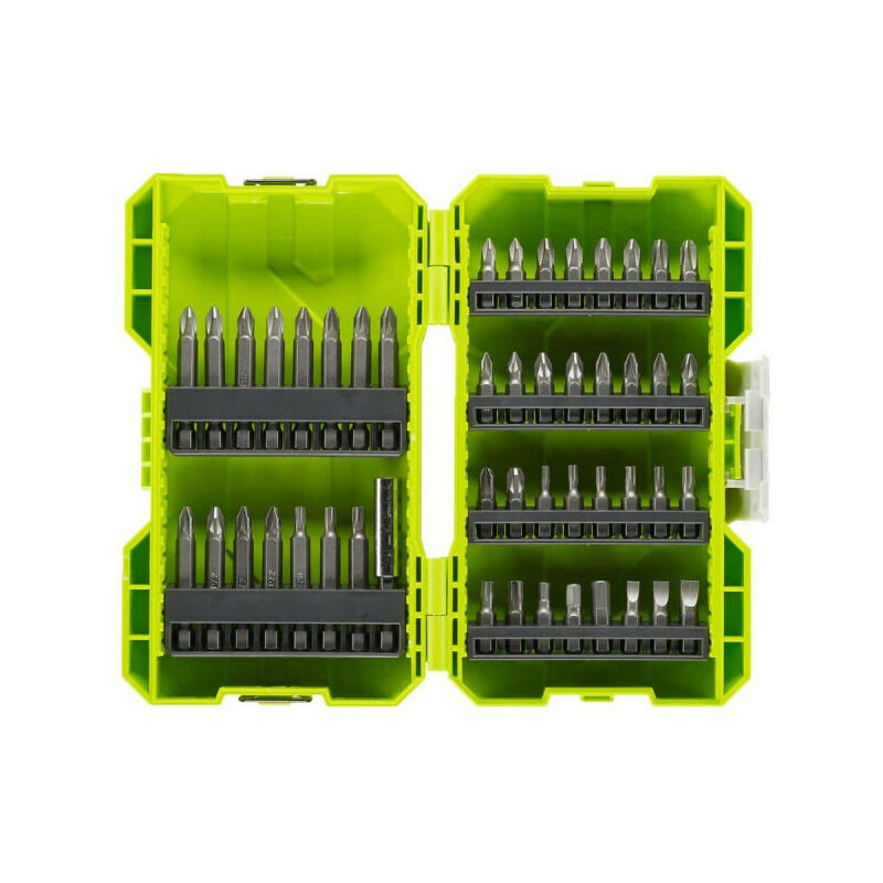 Ryobi - Coffret antichocs empilable 48 embouts de vissage mixtes - porte-embouts RAK48SSD
