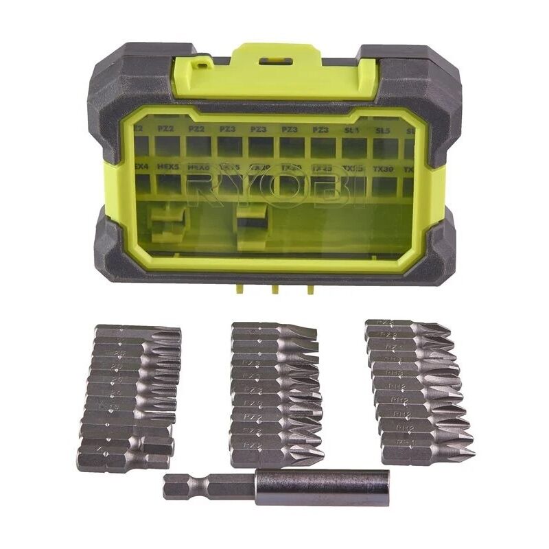 Coffret antichocs RYOBI 31 accessoires de vissage mixtes RAK31MSD