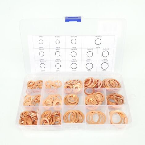 Lot De 100 Joints D’étanchéité En Cuivre – Diamètres Variés – Neuf