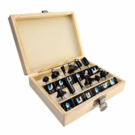 Coffret assortiment de 12 mèches de défonceuse carbure Q. 6 mm - Diamwood