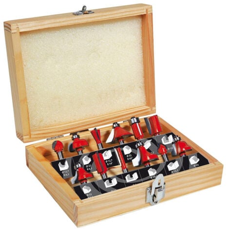 MECABOIS Coffret assortiment de 12 mèches de défonceuse Q. 6 mm - Tous Profils - 600003 - Sidamo