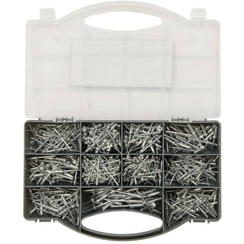 Fixman - Coffret assortiment de 650 rivets de 3.2 à 4.8 mm
