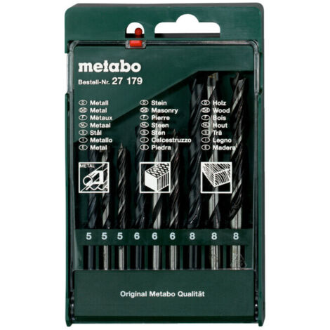 Coffret avec assortiment de forets, 9 pcs metabo
