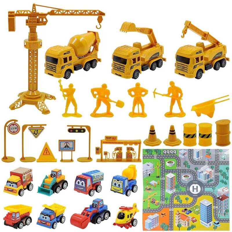 Coffret aveugle de modèle de voiture en alliage de tapis pour enfants - Cadeaux de jouets de voiture pour garçons - 24 pièces - Boîte aveugle de