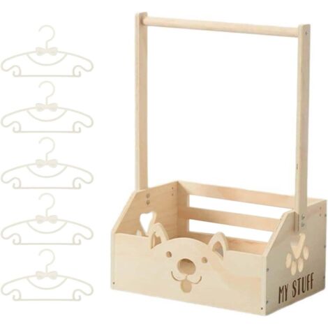 Coffret Baby Shower Panier de Rangement en Bois pour Vêtements de Nouveau