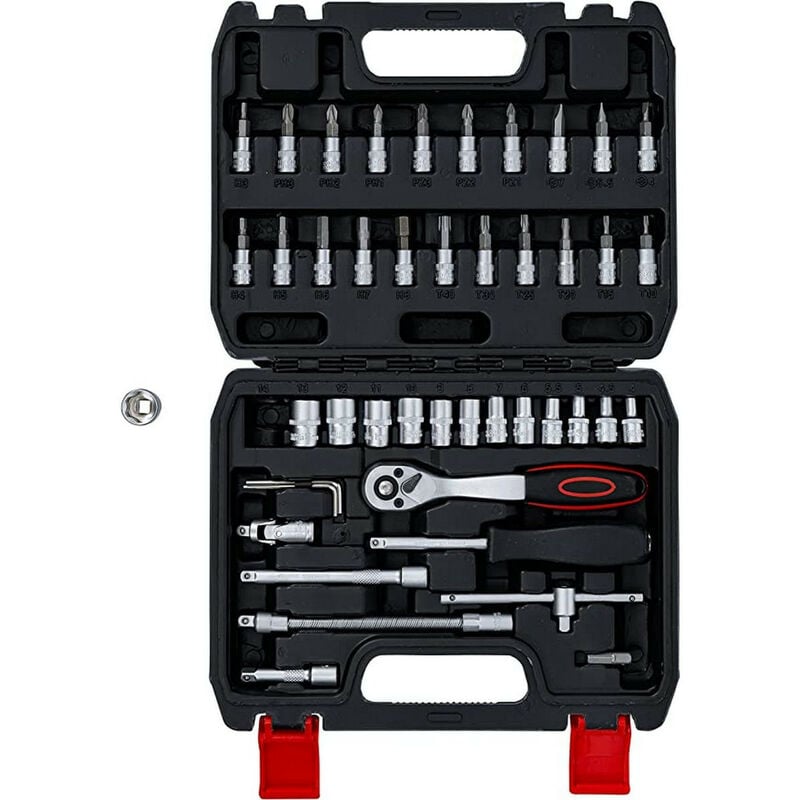 Bgs Technic - Coffret bgs diy jeu cles 1/4 douilles de 4 a 13, cliquet, cardan, embouts torx