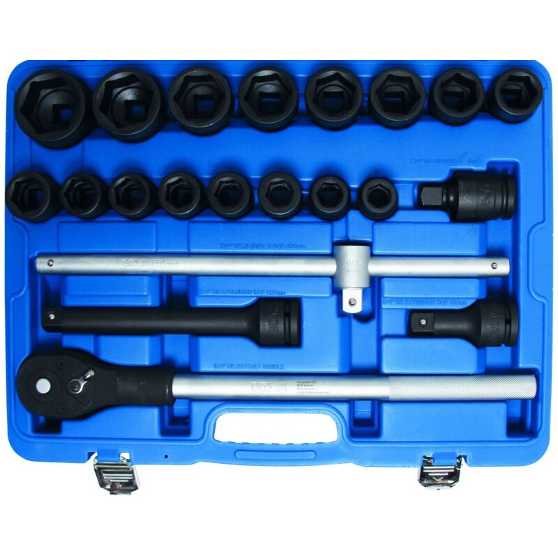 Coffret bgs douilles 6 pans à choc 19 a 50 mm 3/4 cliquet accessoires