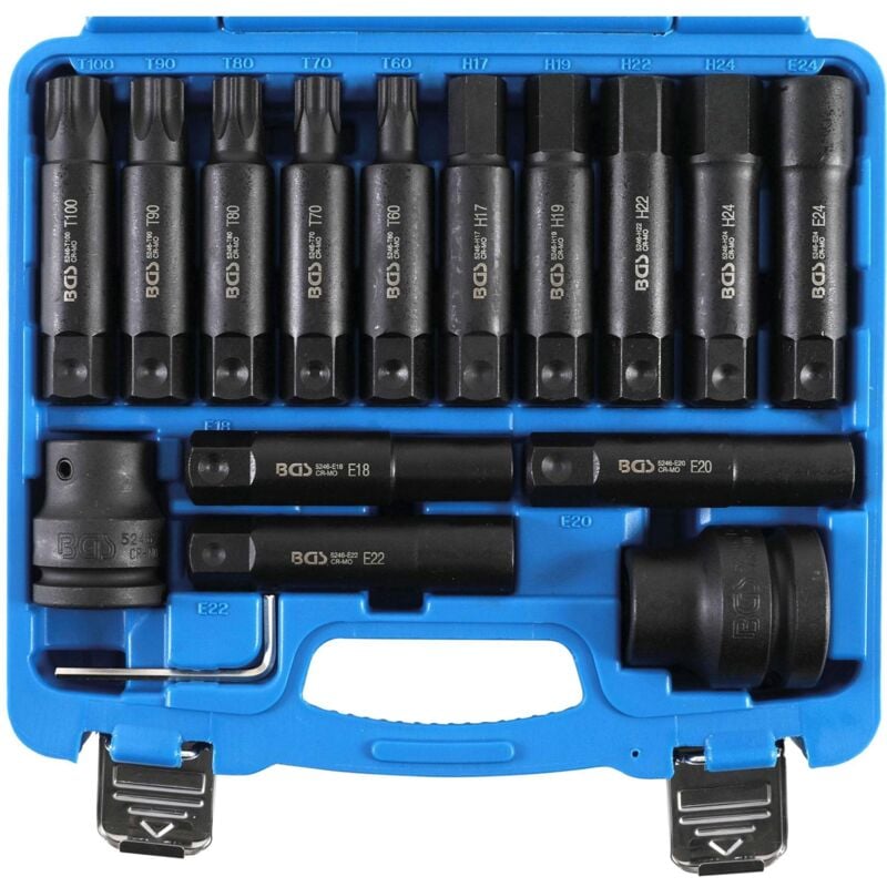 Douilles et embouts a choc 3/4 torx 6 pans - coffret Bgs Technic