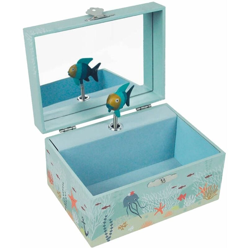 Coffret à bijoux musical Océan 15 x 8 x 10,5 cm