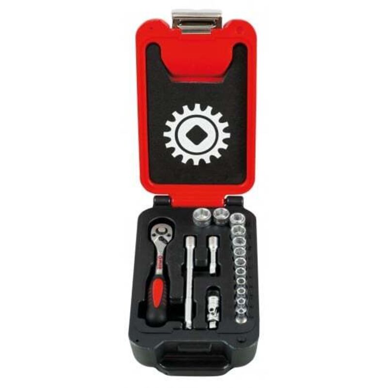 Mob Outillage - mob - Coffret box 1/4'' 16 pieces 6 pans cliquet poire - Réf : 9415016001