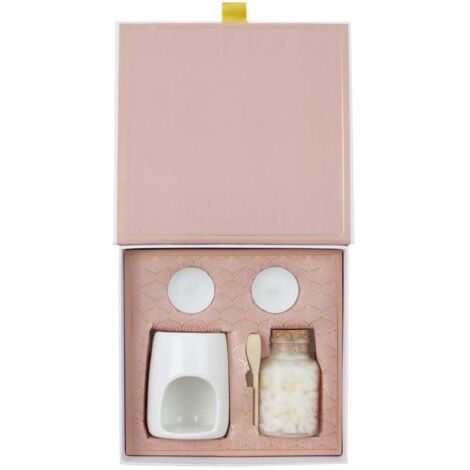 Coffret brûle parfum avec cire parfumée senteur fleur de ceriser