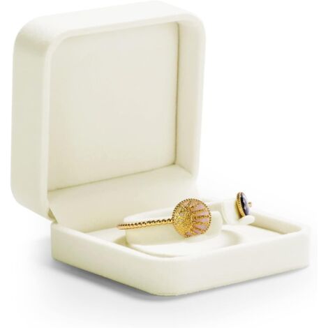 Coffret cadeau bracelet en velours, coloris beige, boîte pour bracelet 9 × 9 × 4 cm