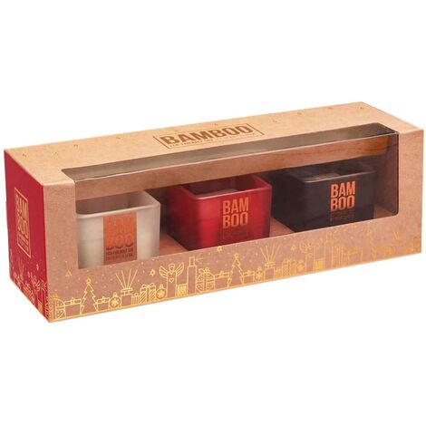 Coffret cadeau de 3 bougies éco responsable heart and home