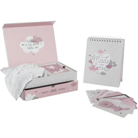 Coffret Cadeau de Naissance « Made with Love » - Rose - Atmosphera Créateur d'Intérieur