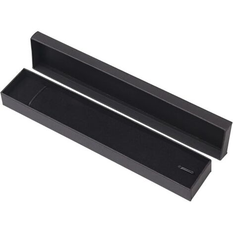 Coffret cadeau pour bracelet, étui noir pour long collier, boîte à bijoux kraft 4 x 21 x 2 cm pour colliers et boucles d'oreilles,