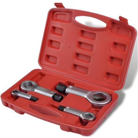 Equipement Express Sicoba – Coffret casse-écrous 4 pièces 9-27mm – Pour écrous arrondis et fixes – Finition chromée et acier trempé – Coffret robuste 26x18x5cm