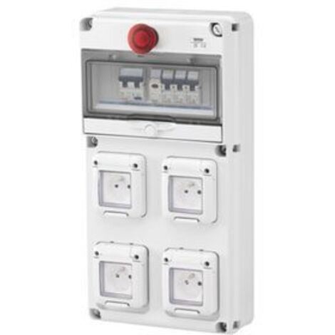 Gewiss – Coffret d'alimentation provisoire 4 prises NF 2P+T 10/16A – Interrupteur différentiel 40A – IP44 pour chantiers intérieurs et extérieurs