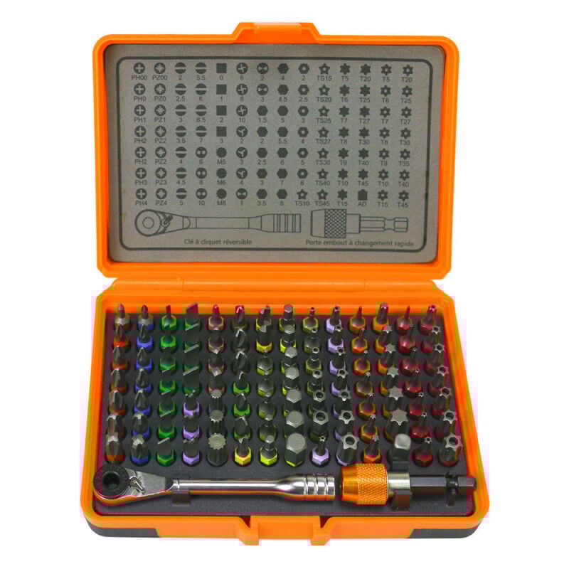 Fischer Darex - Coffret mini clé à cliquet + 98 embouts